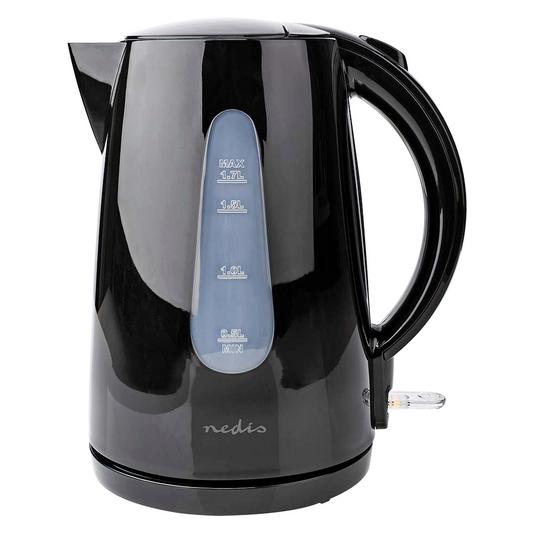 Nedis Wasserkocher 1.7 l Plastik Um 360 Grad drehbar Verdecktes Heizelement Strix Controller Boil-D (1.70 l) (KAWK130EBK)