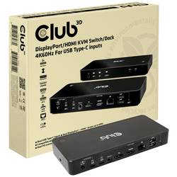 club3D KVM Switch 4K60Hz KVM-Umschalter HDMI, DisplayPort® Fernbedienung 3840 x 2160 Pixel CSV-1585