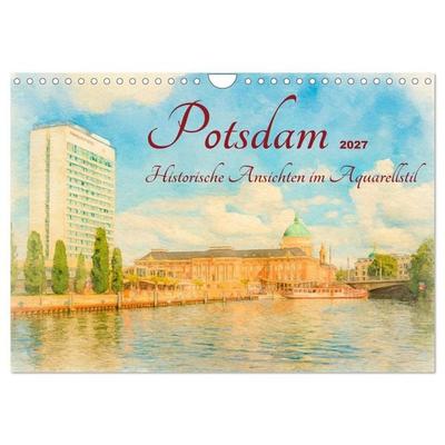 Potsdam – Historische Ansichten im Aquarellstil (Wandkalender 2027 DIN A4 quer), CALVENDO Monatskalender