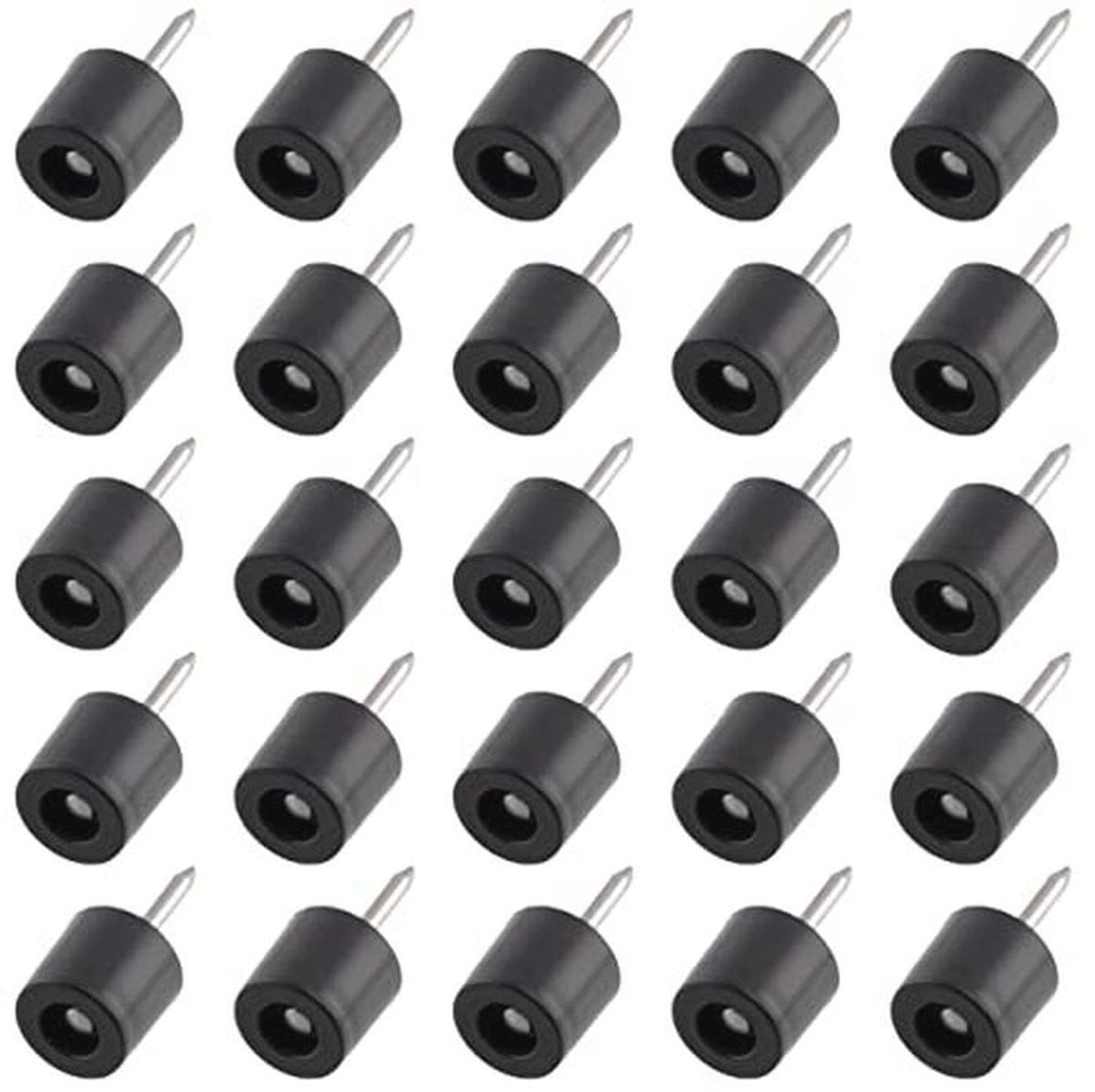 Set van 25 zwarte plankhouders met spijkers van 9 mm x 19 mm voor opslag en meubels