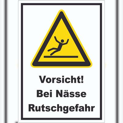 HB-Druck Vorsicht Bei Nässe Rutschgefahr Aufkleber A2 (420x594mm)