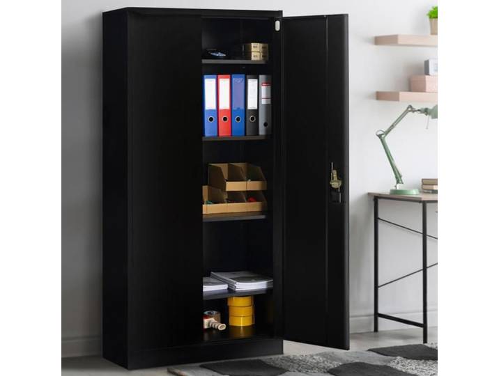 IDMARKET Armoire métallique 80 cm 5 niveaux noire