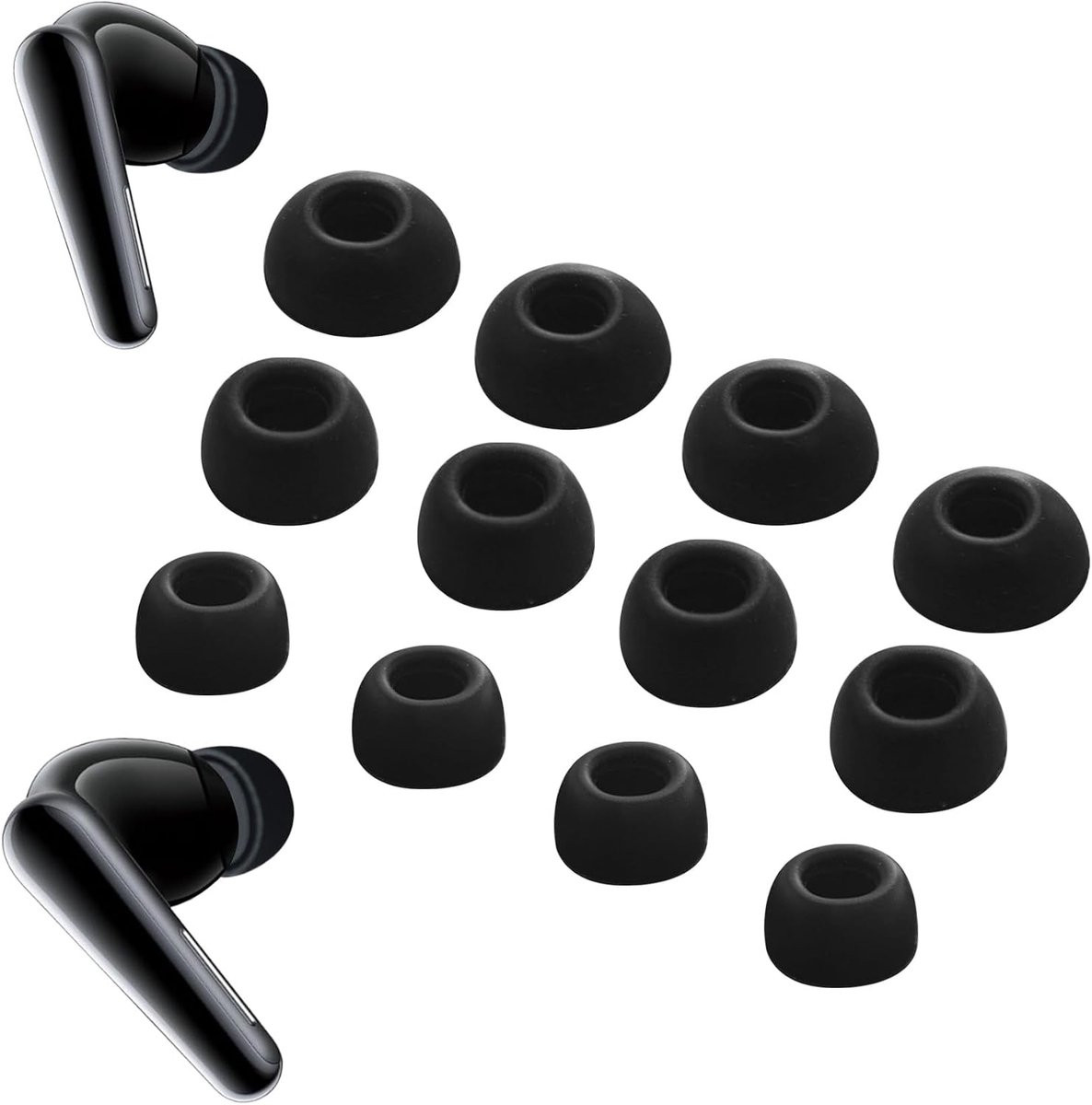 6 paar siliconen oordopjes S/M/L voor Soundcore Liberty 5NC, zwart