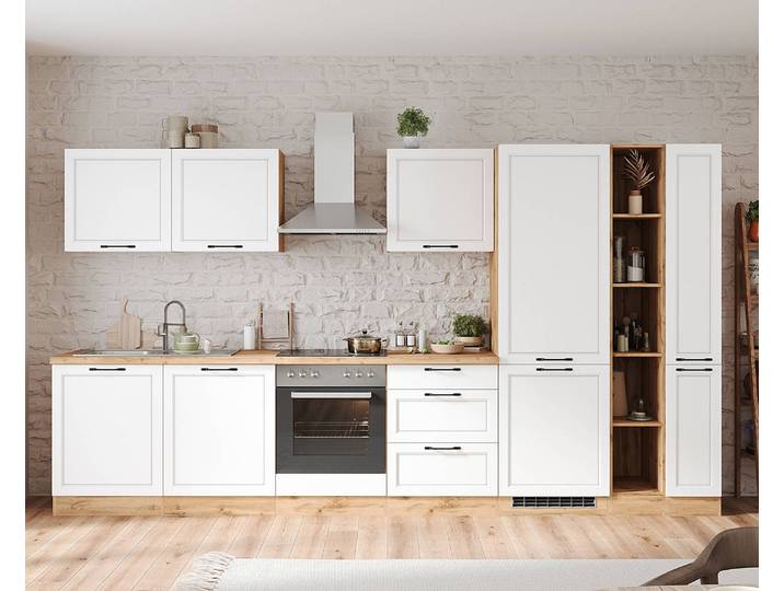 Meuble pour cuisinière Meran 60 x 86 x 60cm Blanc/Blanc mat