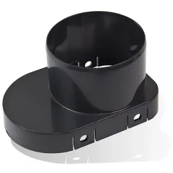 Adapter für Flachlüfter Schwarz DN 110 Anschluss von Anschlussschläuchen