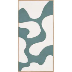 EUROART Wandbild 60 x 120 cm Green And White I Naturfaser Weiß