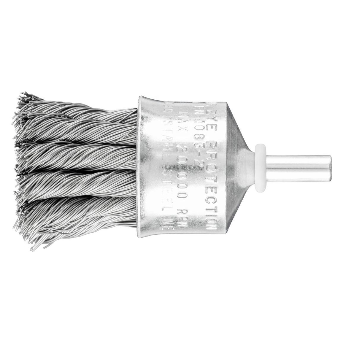 Pferd POS Pinselbürste gezopft PBG Ø30mm Schaft-Ø6 mm Stahl-Draht-Ø0,35 (POS PBG 3028/6 ST 0,35)