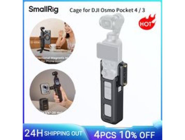SmallRig Pocket 4 Cage voor DJI Osmo Pocket 4 / 3 voor Xtra Muse Accessoires met Bidirectionele Magnetische Bevestiging voor Action 6 Adapter