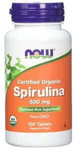 Now Foods SPIRULINA ORGANICA 500mg 100 Comprimidos