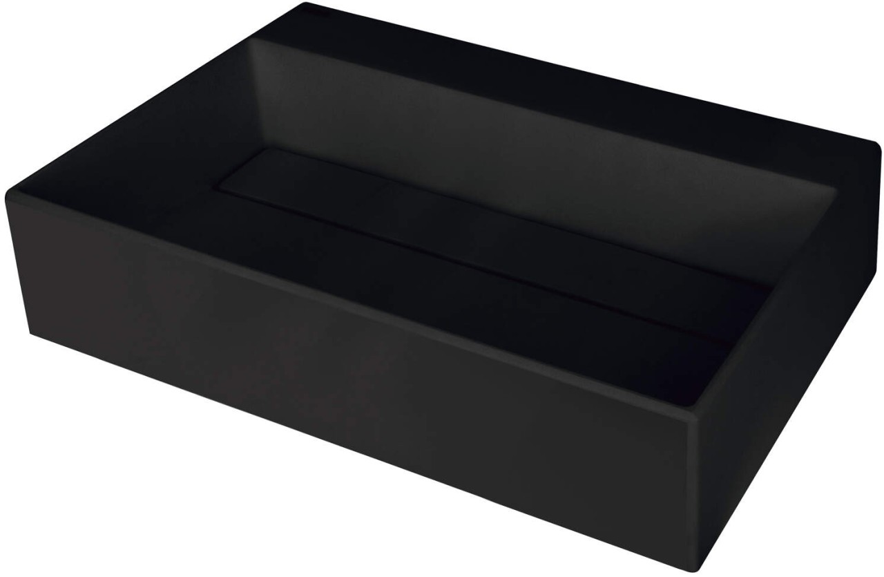 Neuesbad Granit-Waschbecken mit Abdeckung, Schwarz, 600x400 mm NB1DECQRNU6M1
