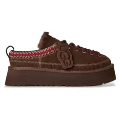 UGG für Damen. 1180361 Dunkelbraune Heritage Schnürsneaker aus Leder (41), 3 bis 5 cm, Spaltleder, Schnürsenkel, Lässig, Heimtextilien