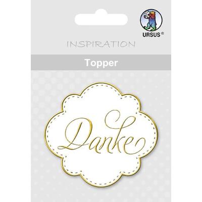 URSUS 8 Topper 'Danke', weiß/gold