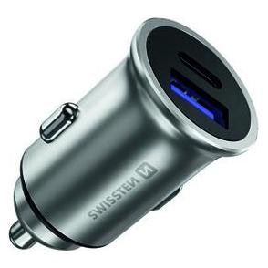 Swissten USB Autoladegerät Power Delivery USB-C + Quick Charge 3.0 36W METAL (20111740)