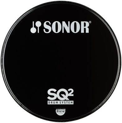Sonor PB22BL SQ2 Bass Reso Fell Schwarz mit Sonor und SQ2 Logo