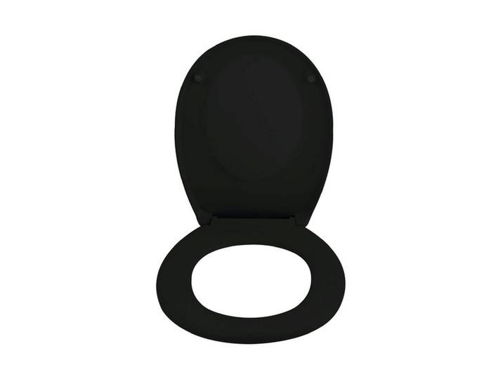 WC-Sitz SPIRELLA Neela, Schwarz matt , schwarz, B:37,3cm L:45,5cm, Kunststoff, WC-Sitze, WC-Sitz