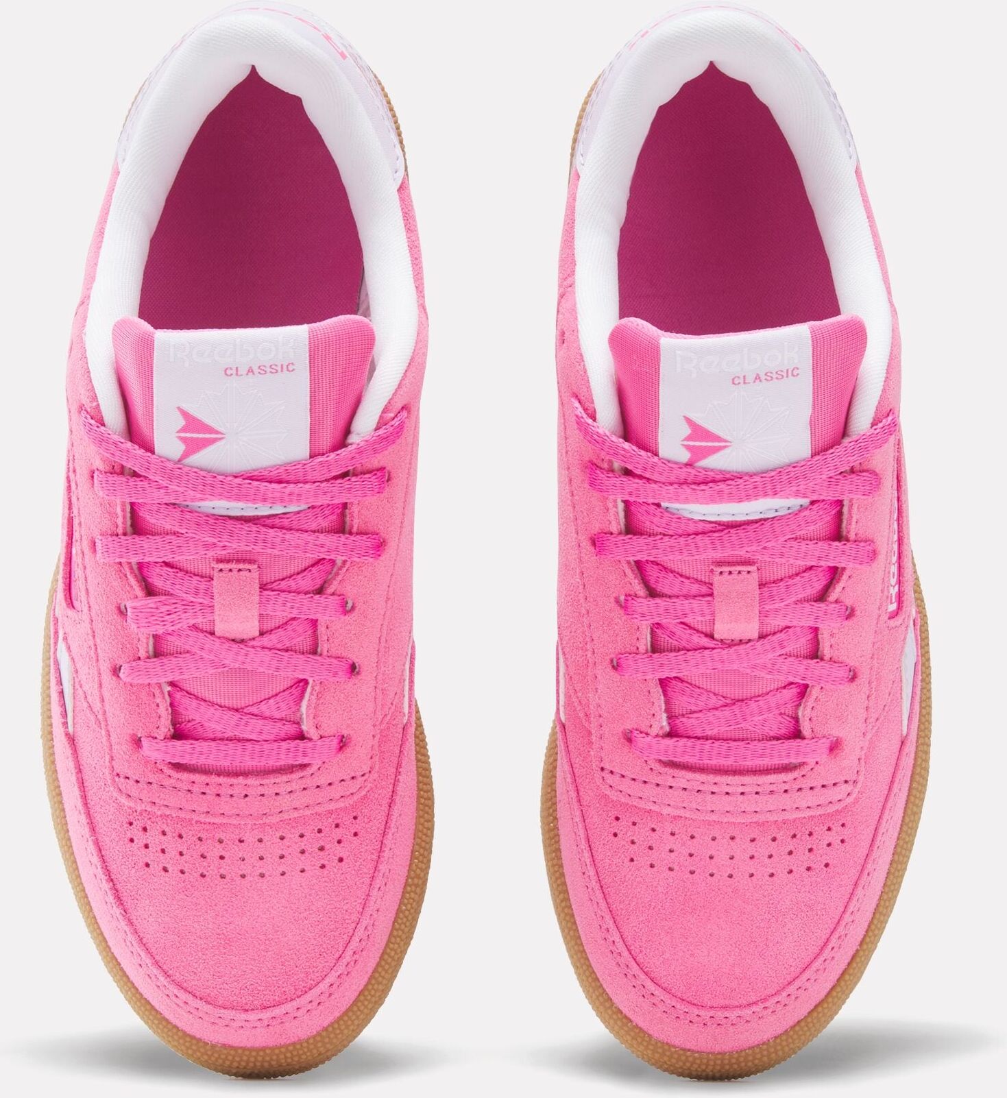 Sneaker REEBOK CLASSIC "CLUB C REVENGE", Jungen, Gr. 35, rosa (true pink, digital gleam, gum), Leder, Synthetik, Textil, Schuhe Sneaker true pink, digital gleam, gum 35