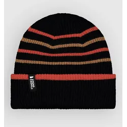 Mons Royale Stripey Merino Beanie black / sun orange / tan Gr. Uni