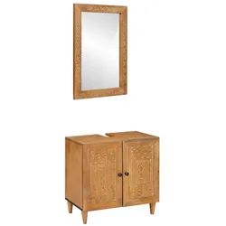 vidaXL Badezimmermöbel Set Wandmontiert 2 pcs Braun 62 x 33 x 58 cm