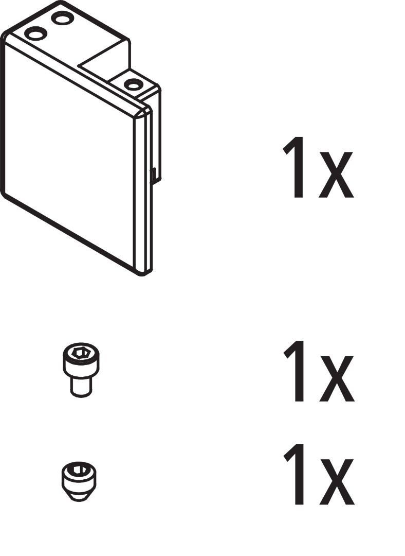 Kermi EBNI020 Set Verbinder rechts, Wandstütze, Chrom, 2535888 2535888