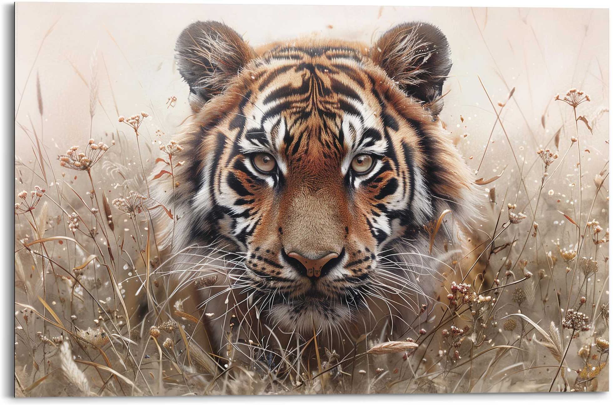 Reinders! Deco-Panel REINDERS "Tiger auf der Jagd", braun (farbe bild(er): braun), B:90cm H:60cm T:2cm, Bilder, Deco-Panel, Wohnzimmer - Braun - MDF - Tiere - 90x60 cm farbe bild(er): braun B/H/T: 90cm x 60cm x 2cm