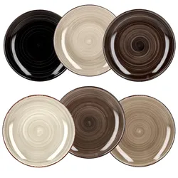 6er Set Kuchen- Dessertteller Grey 19,5cm