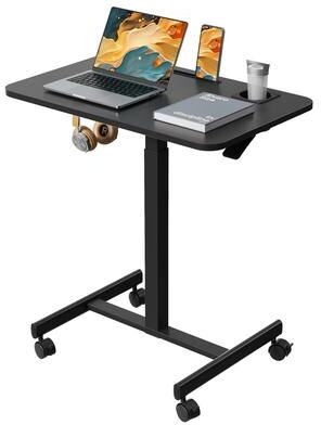 No Mobile Standing Desk Laptop Cart Adjustable Height