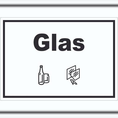 HB-Druck Glas Mülltrennung Aufkleber Text Symbol Scheibe Flasche A0 (841x1189mm)