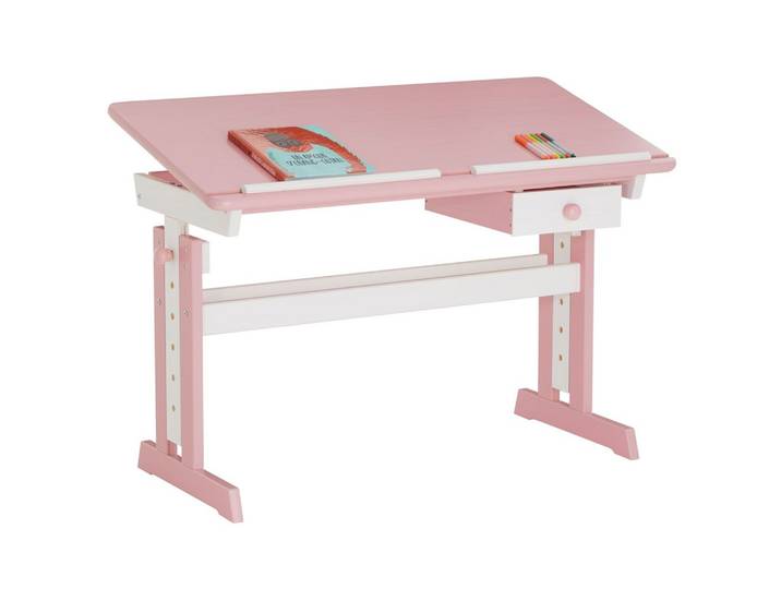 KINDERSCHREIBTISCH FLEXI weiß/rosa