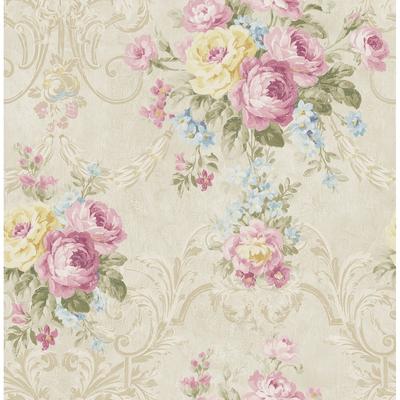 Seabrook Designs Tiphaine Floral Bunches Unpasted Wallpaper