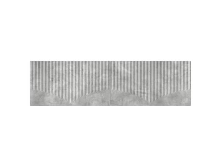 KTHLBRH Kopfteil zur Wandmontage, Grau, Beton, Holz, 180 cm Feuchtigkeitsbeständig, Wandmontage, integrierte Regale, geradliniges Design, einfache Reinigung