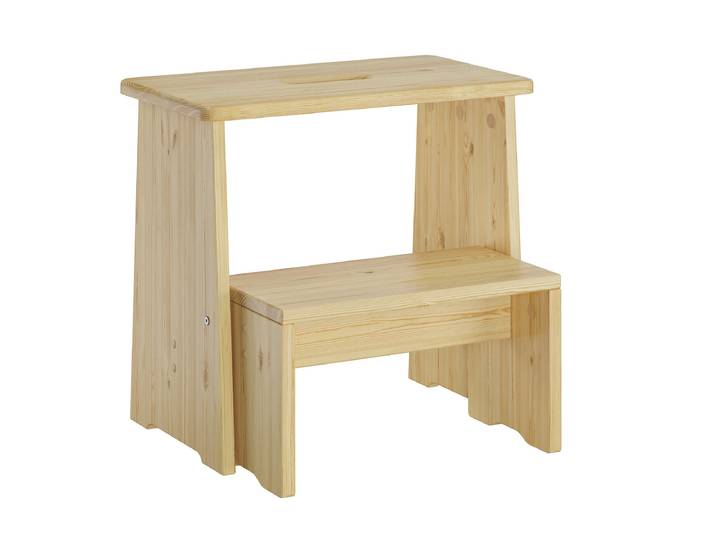 Stufenhocker Klapphocker Tritthocker Klappbar Kiefer Natur oder Weiß