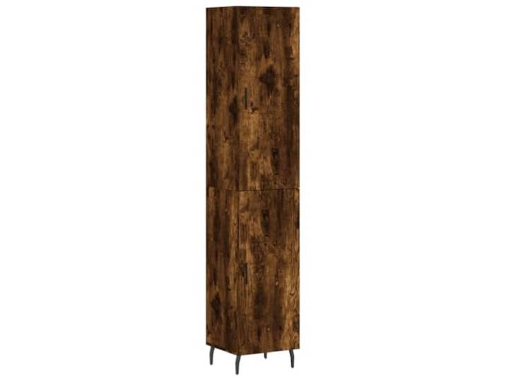 HKTMGDNG Highboard Räuchereiche 34,5x34x180 cm Schrank Holzwerkstoff Kompakte Stauraumlösung für Flur und Esszimmer mit stabilen Metallbeinen für modernes Wohnen im Alltag.