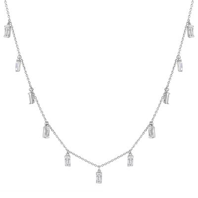 Collierkettchen VIVANCE "925/- Sterling Silber rhodiniert Zirkonia", silber (weiß), Halsketten, Damen, 45,0cm, Silber 925 (Sterlingsilber), L: 45, glänzend