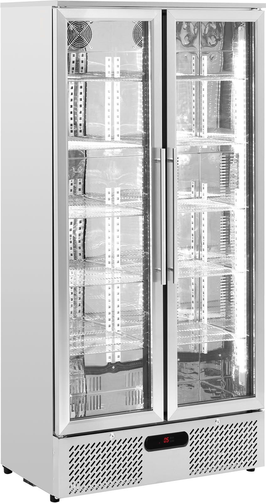 Flaskekøleskab - 458 l - Royal Catering - rustfrit stål RC-BC003