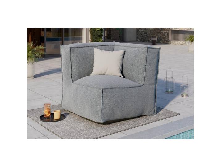 Ambia Garden Loungesofa, Grau, 1-Sitzer, 95x80x95 cm, wetterbeständig, regenabweisend, lichtecht, Loungemöbel, Outdoorsofas