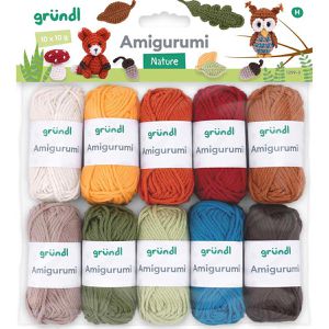 Gründl Häkelgarn 1299-3 Amigurumi Nature, 10 x 10 g, Nadelstärke 3-4.5, 100% Baumwolle