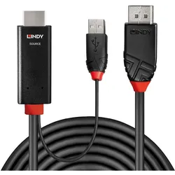 Lindy HDMI an DisplayPort Adapterkabel (3 m), Videokabel, Schwarz