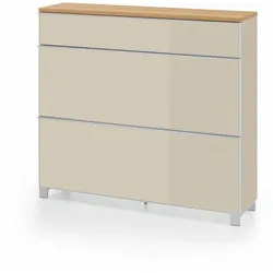 Voss Möbel Schuhschrank Gardone Glas Braun Sahara