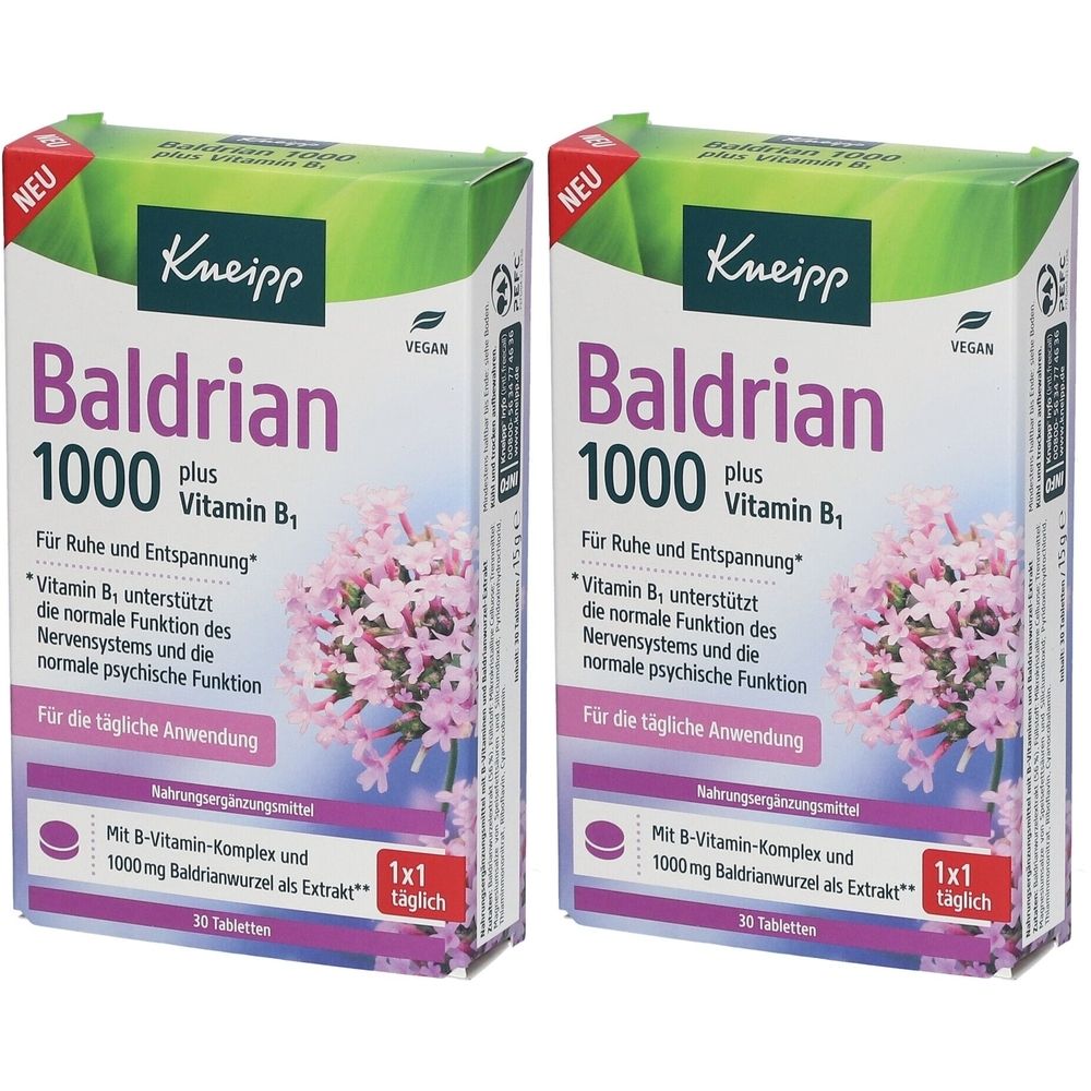 Kneipp Baldrian 1000 mg plus Vitamin B1 Tabletten 2x 2x30 St