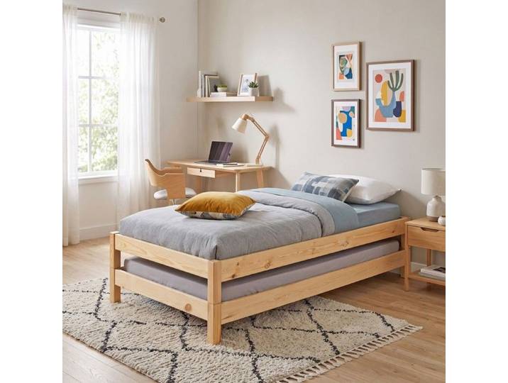 Lot de 2 Lits Empilables 90x200 cm JONAS 2 sommiers inclus
