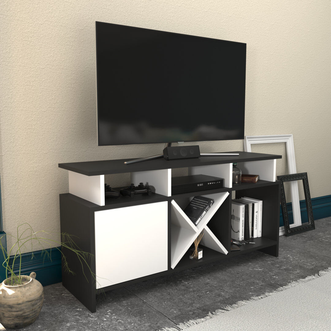 Latitude Run Huegel TV Stand for TVs up to 55" Anthracite/White 55"
