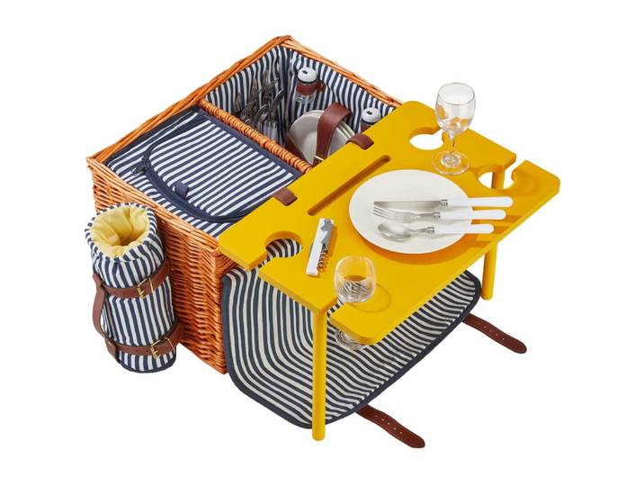 Panier pique-nique pour 4 personnes compartiment isotherme intégré