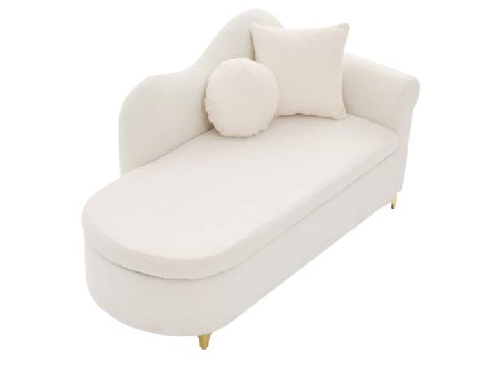 Multifunktionale Chaiselongue mit Stauraum, Lendenkissen, Nackenkissen, 134 cm