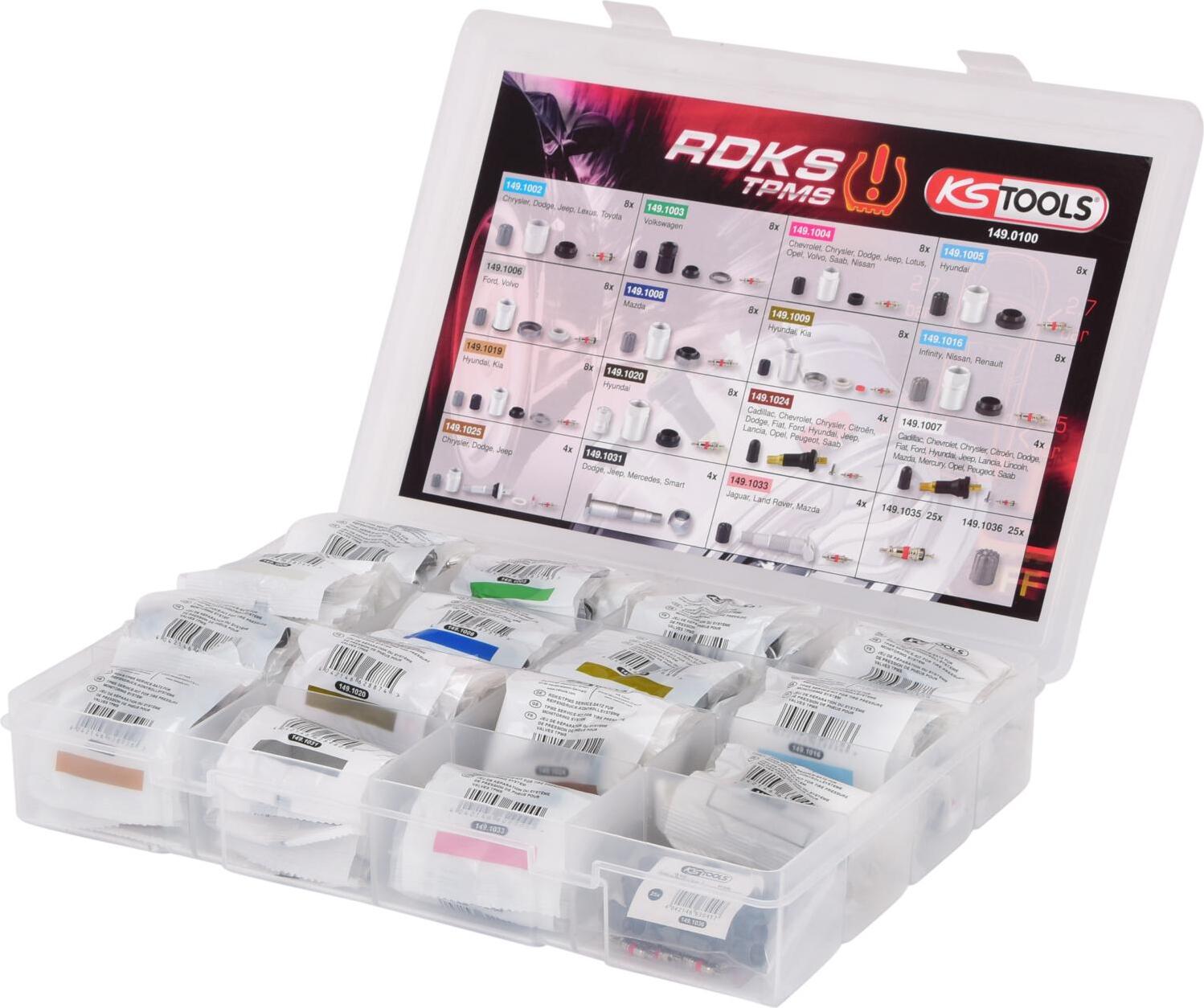 KS Tools RDKS / TPMS Service-Sortiment für Reifendruck-Kontrollsysteme, 150-tlg