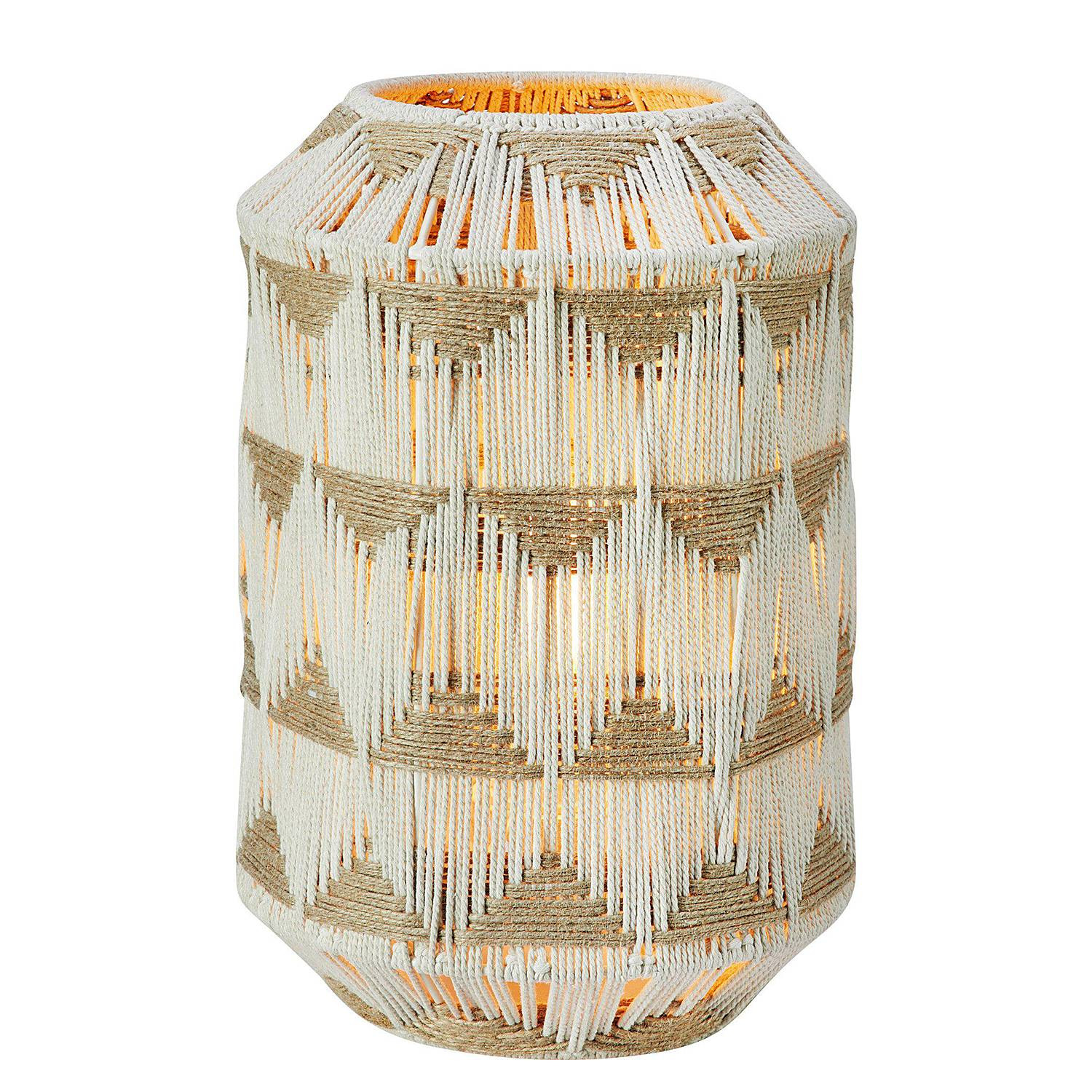 Markslöjd Ano Tafellamp Beige/Bruin met Textiel en Metaal, E27, B/D/H: 24 x 24 x 35 cm