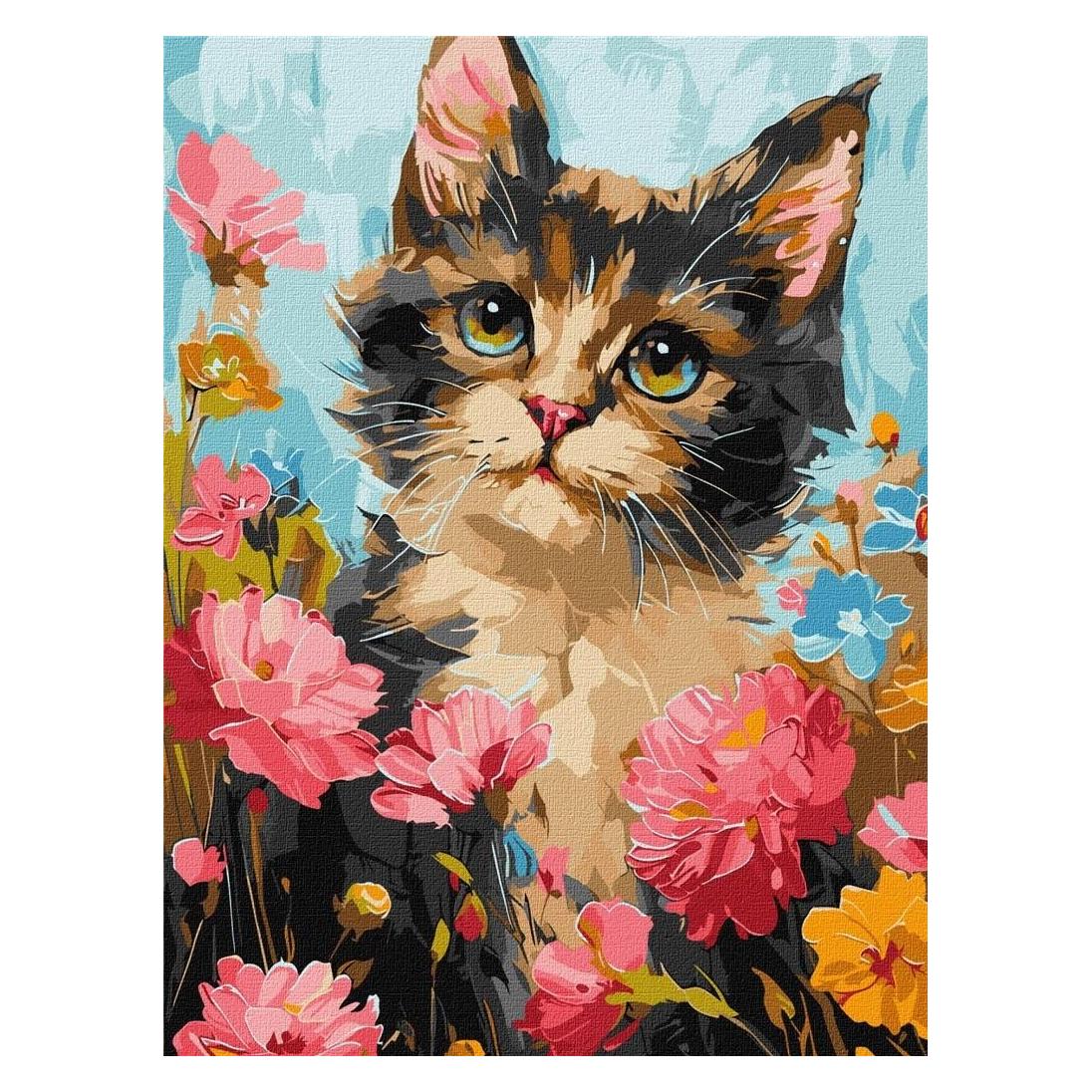 Ideyka Malen nach Zahlen - Fluffy in Blumen (46185958)