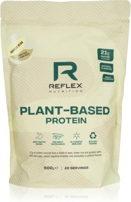 Reflex Nutrition Plant-Based Protein veganes Protein mit Probiotika Geschmack Vanilla Bean 600 g