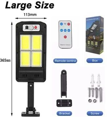 Uplift Treasures Solar LED Security Flood Light With Motion Sensor And Remote Control 128cob large With Rc 2pcs