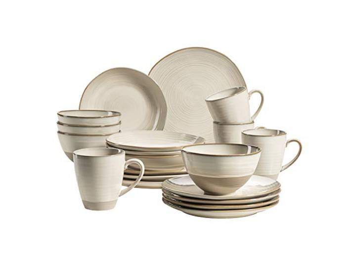 MÄSER Nottingham, 20-teiliges Geschirr-Set für 4 Personen, Vintage Beige