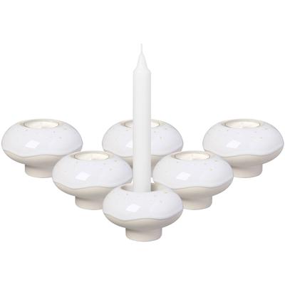 Kerzenhalter "Kerzenhalter Donut Winter Glow ø 9,1 cm 6er Set beige", beige, LIKE. BY VILLEROY & BOCH, Kerzenhalter, Kerzenhalter
